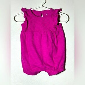 Carter's Pink Baby Romper with Eyelet Detail on top size 3 months